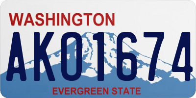 WA license plate AKO1674