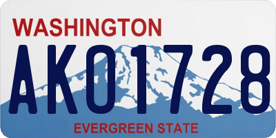 WA license plate AKO1728