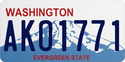WA license plate AKO1771