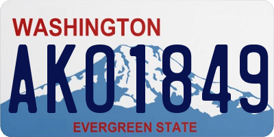 WA license plate AKO1849