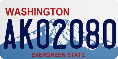 WA license plate AKO2080