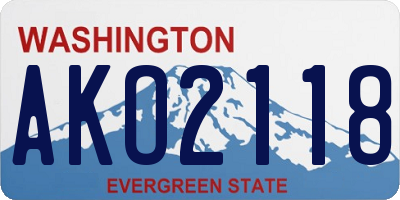 WA license plate AKO2118
