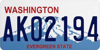 WA license plate AKO2194