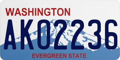 WA license plate AKO2236