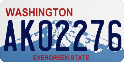 WA license plate AKO2276