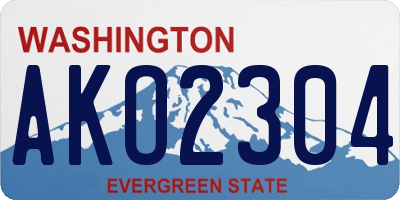 WA license plate AKO2304