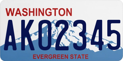 WA license plate AKO2345