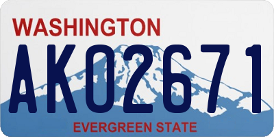 WA license plate AKO2671