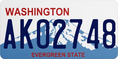 WA license plate AKO2748
