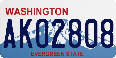WA license plate AKO2808