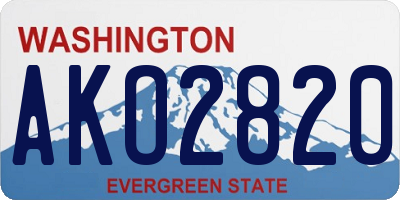 WA license plate AKO2820