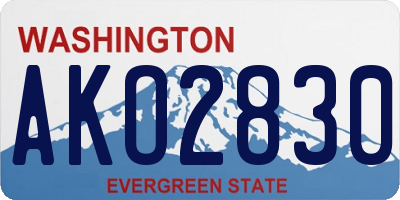 WA license plate AKO2830