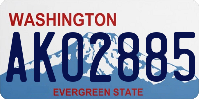WA license plate AKO2885