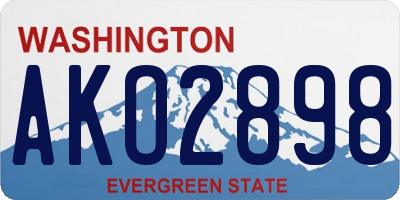 WA license plate AKO2898