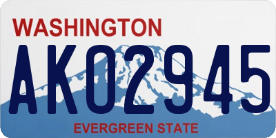 WA license plate AKO2945