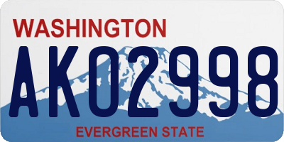 WA license plate AKO2998
