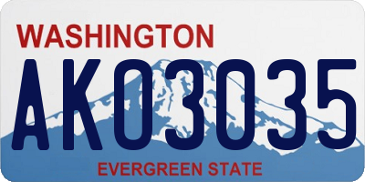 WA license plate AKO3035