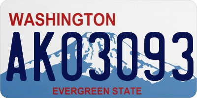 WA license plate AKO3093