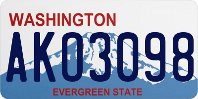 WA license plate AKO3098
