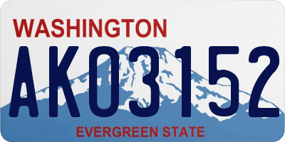 WA license plate AKO3152