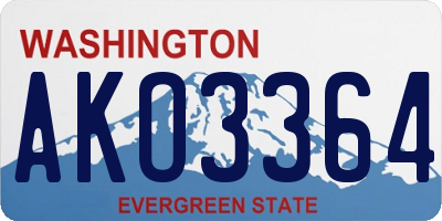 WA license plate AKO3364