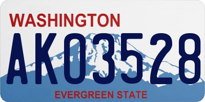 WA license plate AKO3528