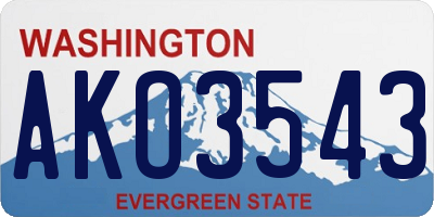 WA license plate AKO3543
