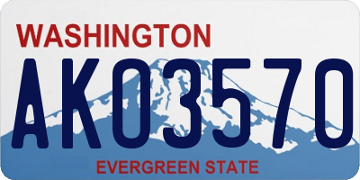 WA license plate AKO3570