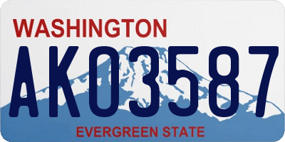 WA license plate AKO3587