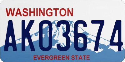 WA license plate AKO3674
