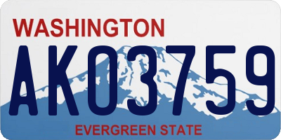 WA license plate AKO3759