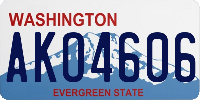 WA license plate AKO4606