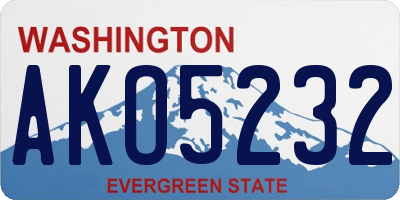 WA license plate AKO5232