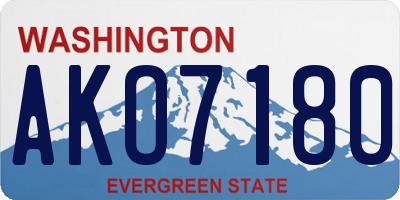 WA license plate AKO7180