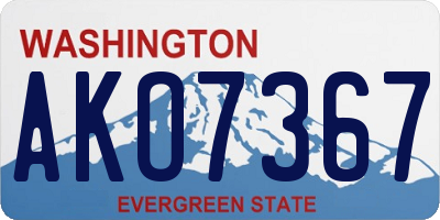 WA license plate AKO7367