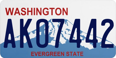 WA license plate AKO7442