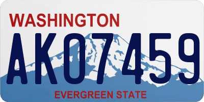 WA license plate AKO7459
