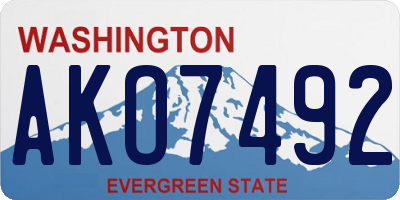 WA license plate AKO7492