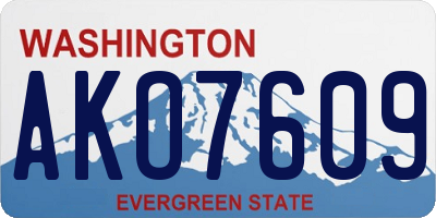 WA license plate AKO7609