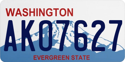WA license plate AKO7627