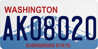 WA license plate AKO8020