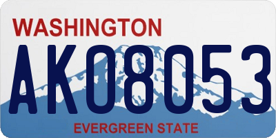 WA license plate AKO8053
