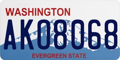 WA license plate AKO8068