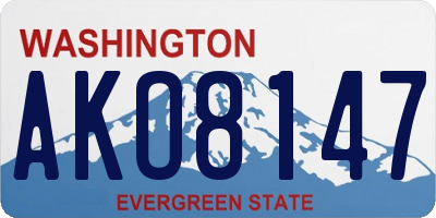WA license plate AKO8147