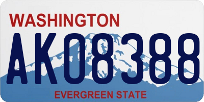 WA license plate AKO8388