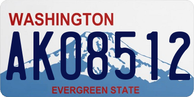 WA license plate AKO8512