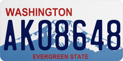 WA license plate AKO8648