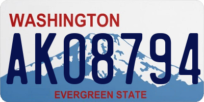 WA license plate AKO8794