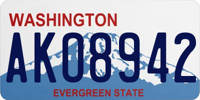 WA license plate AKO8942