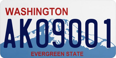 WA license plate AKO9001